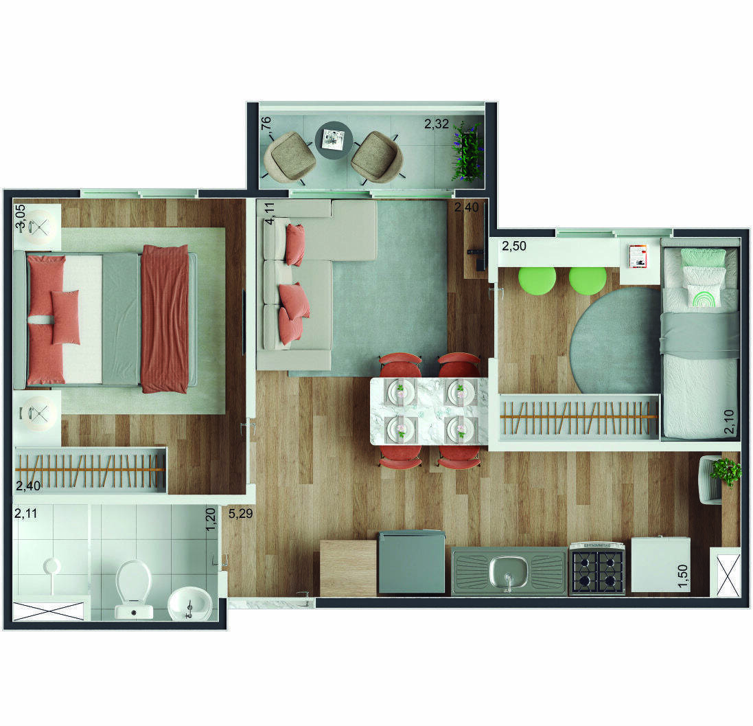 Apartamento, 2 quartos, 35 m² - Foto 9